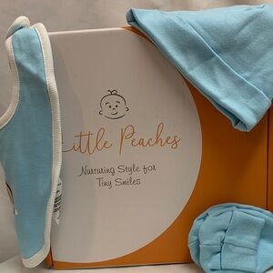 Little Peaches Blue Baby One Piece Set